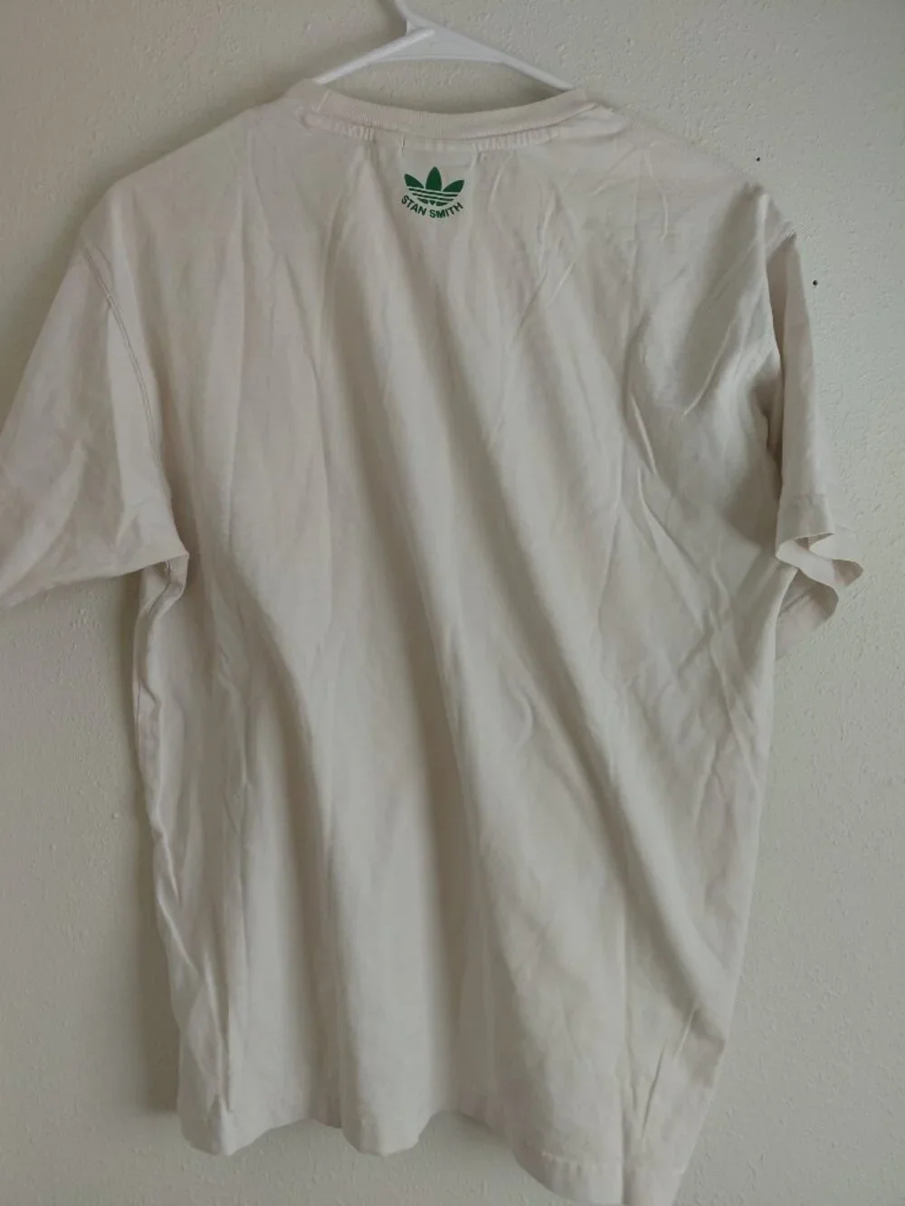 Adidas Stan Smith Cream White Tee Green Short Sleeve Small
